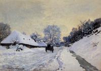 Monet, Claude Oscar - A Cart on the Snow Covered Road with Saint-Simeon Farm